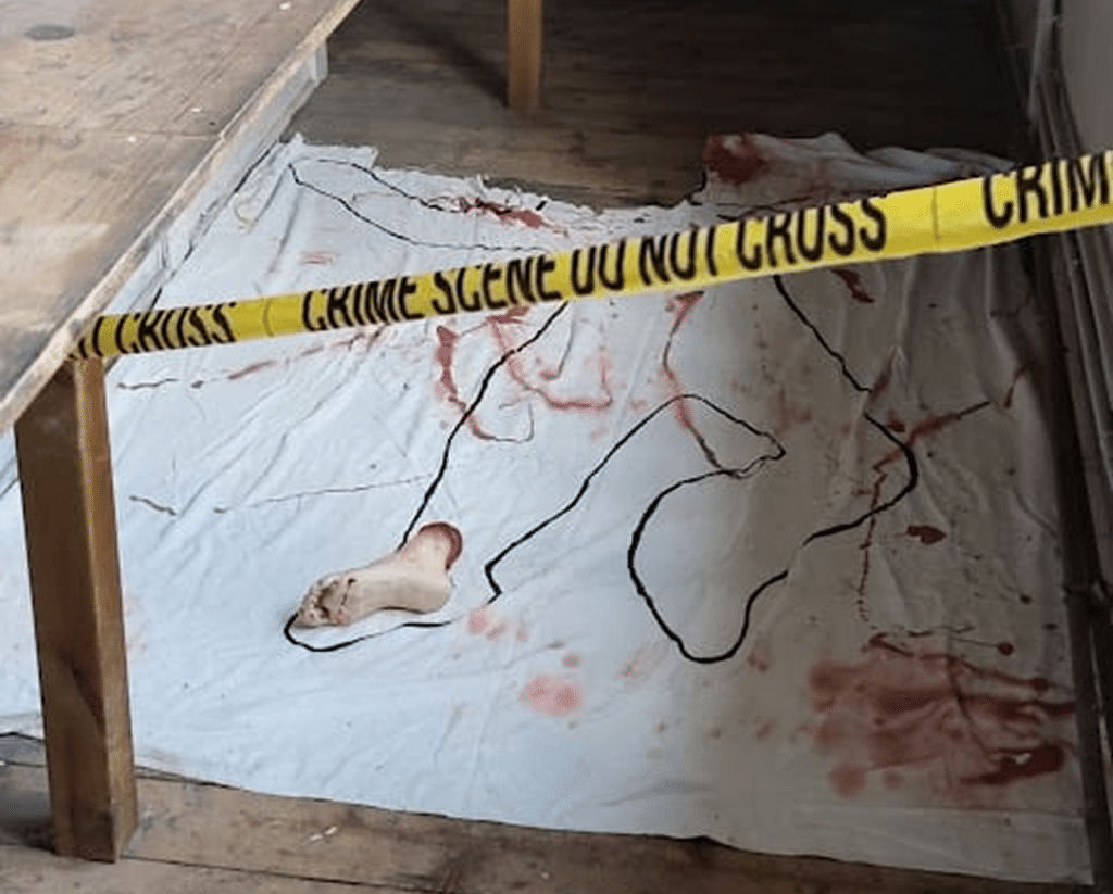 scène de crime pour murder party Yllar